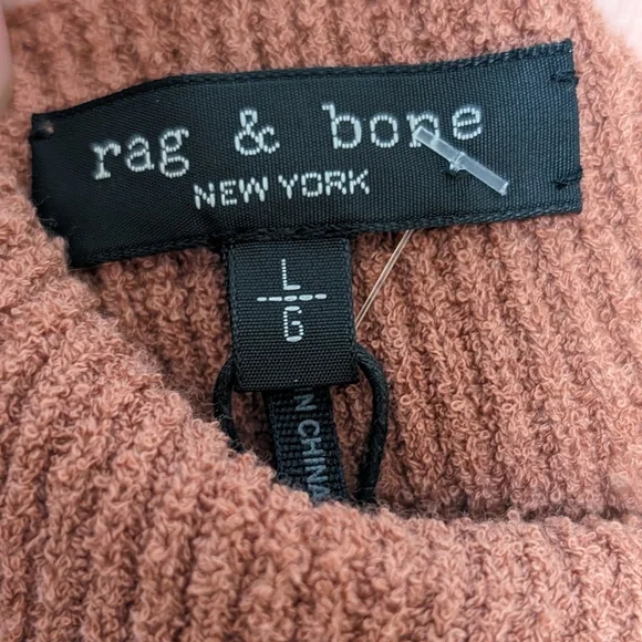 NWT Rag & Bone Soleil Rib Bra Top Pale Copper, T-Strap Back, Knit Bralette Sz L - Picture 9 of 9